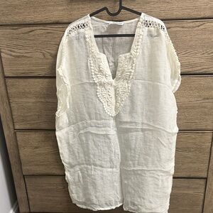 Miraclesuit Cream Embroidered Tunic